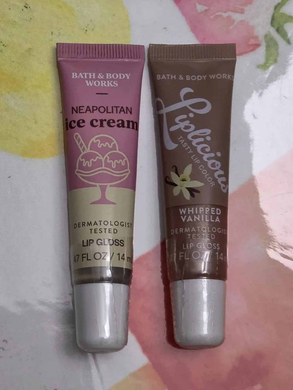 Bath & Body Works Neapolitan Ice Cream & Whipped Vanilla Lip Gloss - Pink, Brown